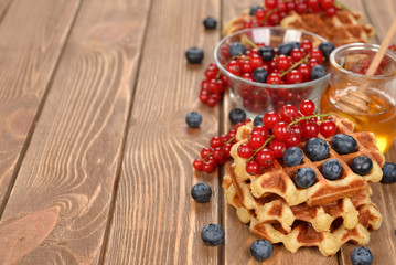 Liege waffles with berries