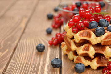 Liege waffles with berries