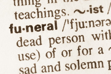 Dictionary definition of word funeral