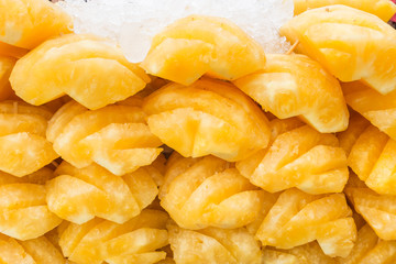 Thailand street food fresh pineapple sell on the handcart.