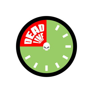 Deadline. Ends up being on clock. Vector illustration