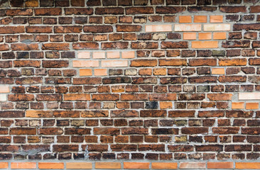 Wall from the combined old and new bricks