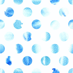 Watercolor seamless dots pattern.