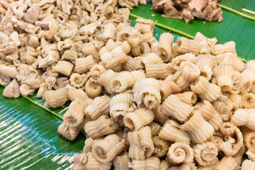 Thailand street food : Palate pork stewed five-spice powder.