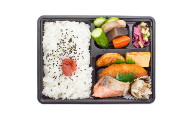 Traditional bento japanese cuisine a single-portion takeout or home-packed meal