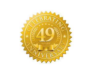 anniversary logo golden emblem 49