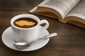 Still life - coffee with map of Czech Republic