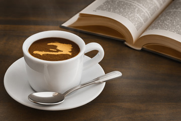 Still life - coffee with map of Haiti
