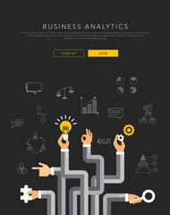 Business analytics flat template, vector
