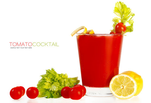 Delicious Fresh Tomato Cocktail. Template Design
