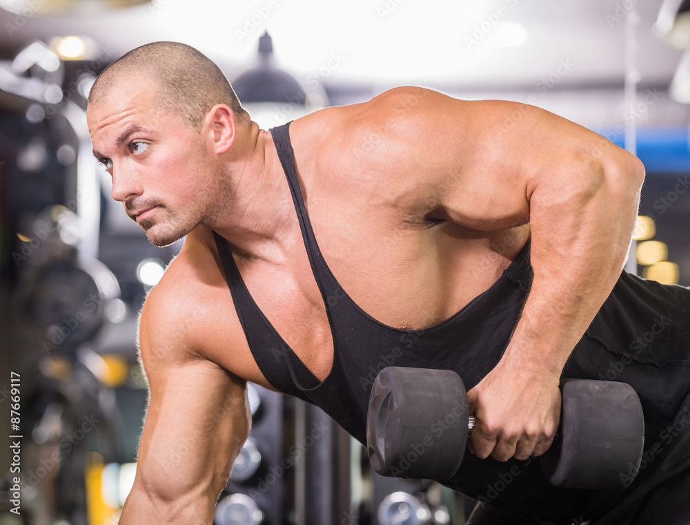 Sticker bodybuilder at gym