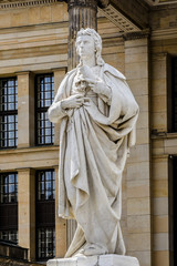Statue of Friedrich Schiller near Concert Hall, Berlin, Germany.