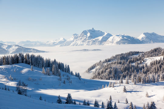 Fototapeta Aravis Mountain Range from Les Gets