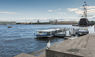 Panoramic view on historical center of Sankt Petersburg. St. Petersburg is the second largest city in Russia. 