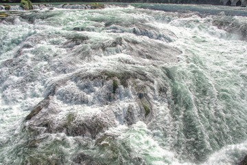 Fototapeta na wymiar rhine waterfalls in Switzerland detail