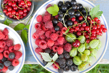 Different berries in a plate