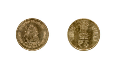 Five Indian Rupee coin