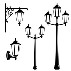 Graphic vintage street lantern