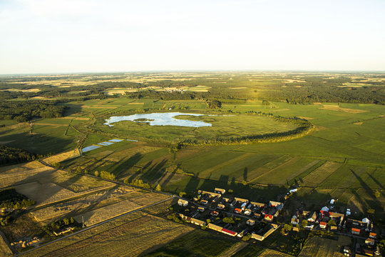 Fototapeta Summer landscape with and blue sky