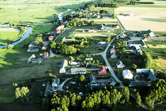 Fototapeta Summer landscape with and blue sky