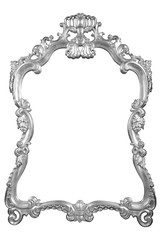 Silver vintage frame isolated on white background