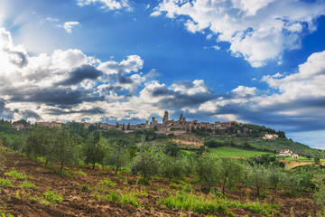 Fototapeta na wymiar Medieval Manhattan of Tuscany, San Gimignano in Italy