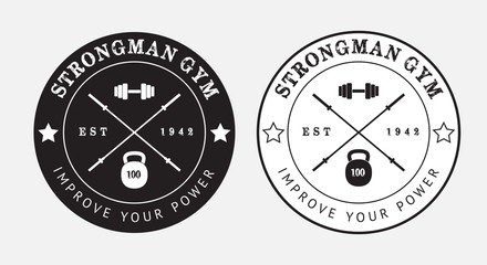 Gym logo in black and white