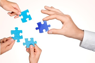 Teamwork, Cooperation, Jigsaw Piece.