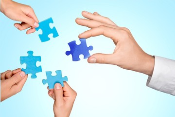 Teamwork, Cooperation, Jigsaw Piece.