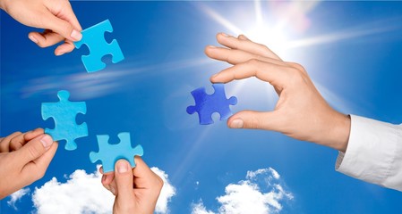 Teamwork, Cooperation, Jigsaw Piece.