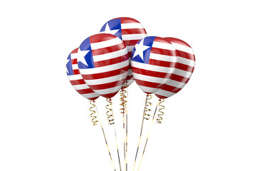 Liberia patriotic balloons,  holyday concept