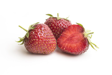 group of strawberry on white background