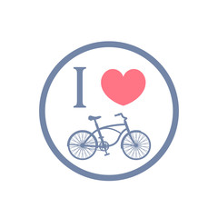 I love cycling color sign, vector illustration, eps10, easy to edit