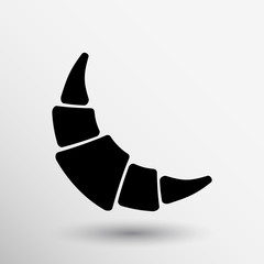 vector logo croissant with calligraphic inscription icon