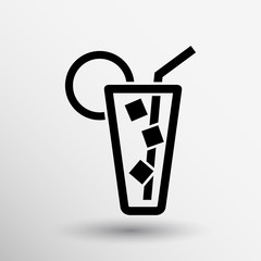 Vector icon of glass with a cocktail