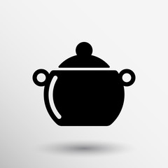 Logo pot casserole cooking Vector image sign