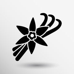 Vanilla flower and vanilla pods Vector Logo