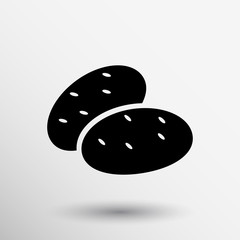 icon potato isolated vegetarian chips meal ripe two logo