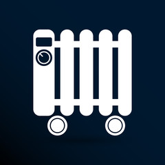 Typical heater filled radiator icon symbol electric