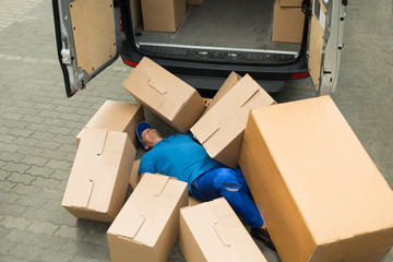Unconscious Worker Lying On Street