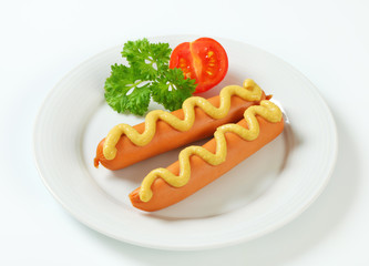 Frankfurters with mustard