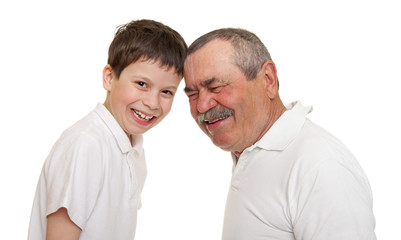 senior with children family portrait