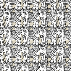 Elephants. Seamless pattern.