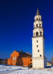 Leaning tower Demidov. Nevyansk. Sverdlovsk region. Russia.