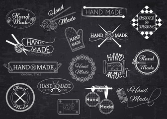 Set of hand made labels, badges and logos for design over