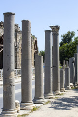 The ruins of the ancient city of Side in Turkey