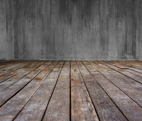 Wood background - table with wooden wall