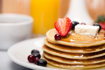 Pancake, Breakfast, Berry Fruit.