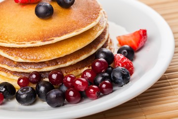 Breakfast, pancakes, butter.