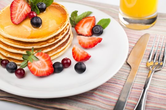 Pancake, Breakfast, Food.